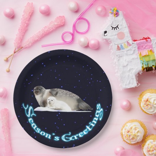 Grüße der Saison - Ringed Siegel Pappteller (Party)