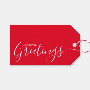 Grüße der Saison Rot Weiß Minimalistisch Geschenkanhänger