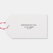 Grüße der Saison Schwarz-weiße Minimalistische Ges Geschenkanhänger (Rückseite Horizontal)