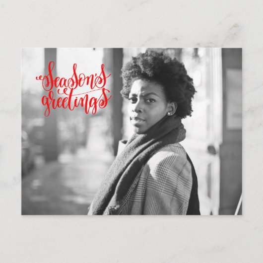 Grüße der Saison - Typografie - Ihr Foto Postkarte (Vorderseite)