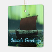 Grüße der Saison - Viking Ship Keramikornament (Links)