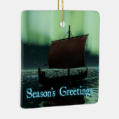 Grüße der Saison - Viking Ship Keramikornament (Rechts)