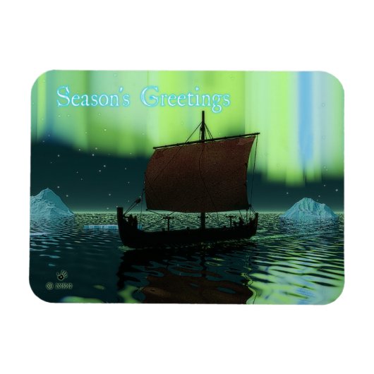 Grüße der Saison - Viking Ship Magnet (Horizontal)
