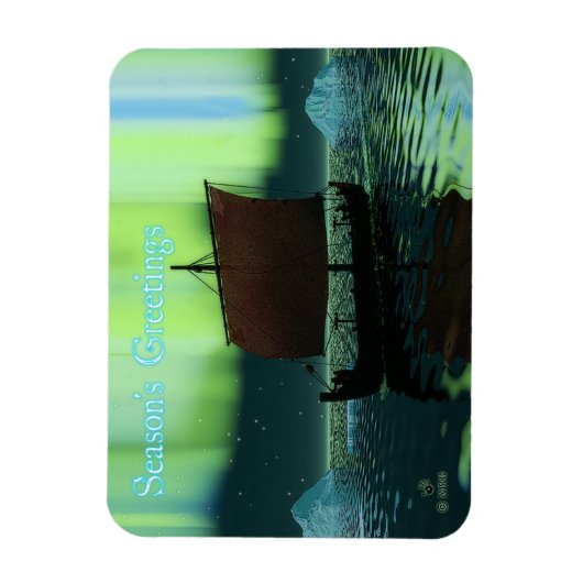 Grüße der Saison - Viking Ship Magnet (Vertikal)