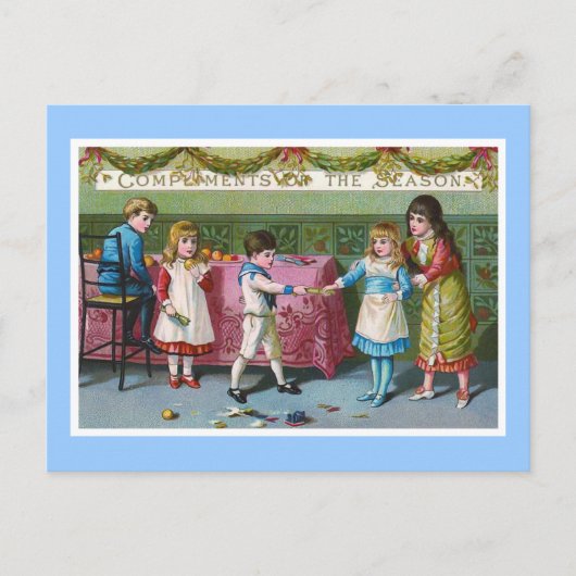 "Grüße der Saison" Vintage Postkarte (Vorderseite)