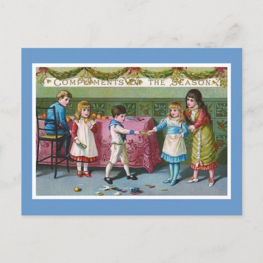 "Grüße der Saison" Vintage Postkarte (Vorderseite)