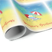 Grüße der Saison, Weihnachtsmannmütze, Palmen, Str Geschenkpapier (Rolleneckpunkt)