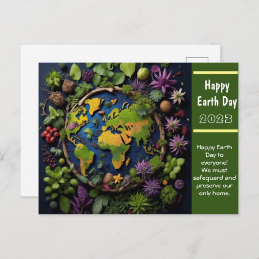 Grüße des Earth Day Postkarte (Vorne/Hinten)