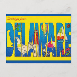 Grüße des Staates Delaware   Postkarte