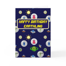Grüße Earthling Happy Birthday Card