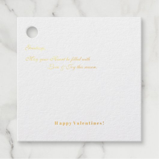 Grüße! Frohe Valentinstag Geschenkanhänger (Vorderseite)