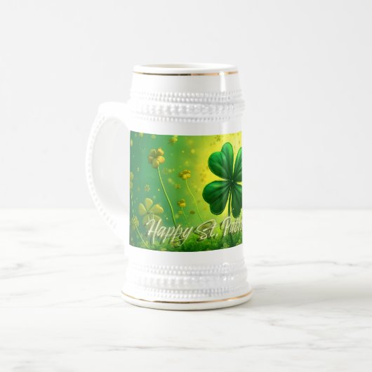 Grüße für den St. Patrick's Day Bierglas (Vorderseite Links)