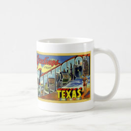 Grüße Galveston von der Vintagen Postkarten-Tasse Kaffeetasse