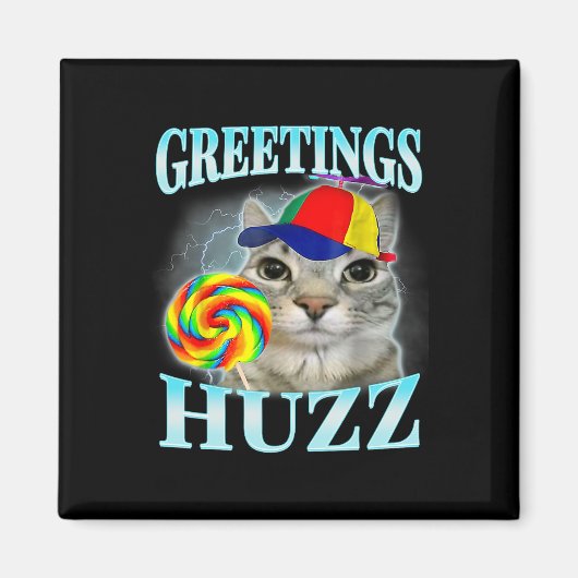 Grüße Huzz Funny Gen Z Gen Alpha Slang Meme Magnet (Vorne)