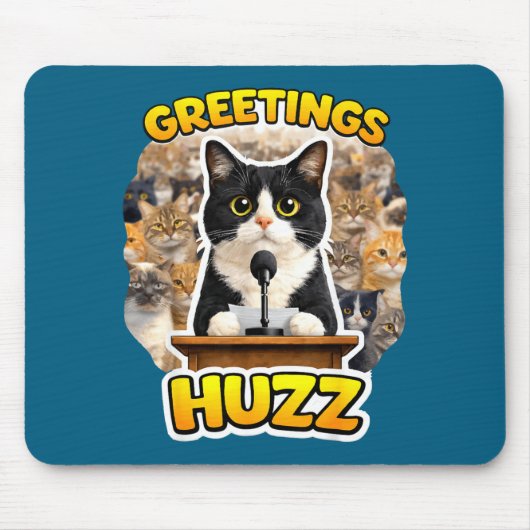Grüße Huzz Lollip Dummer Katzen-Meme Lustiger Smok Mousepad (Vorne)