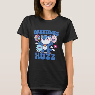 Grüße Huzz Lustige Gen Z Alpha Alberne Katze Katze T-Shirt