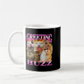 Grüße Huzz Lustige Katzen Meme Bootleg Grafik Männ Kaffeetasse (Links)