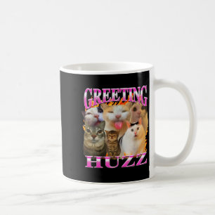 Grüße Huzz Lustige Katzen Meme Bootleg Grafik Männ Kaffeetasse