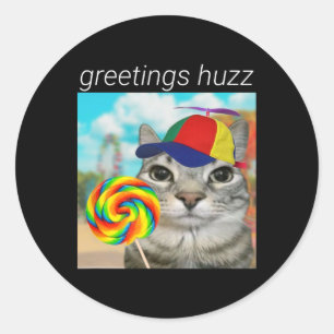 Grüße Huzz Lustiger Gen Z Gen Alpha Slang Meme Runder Aufkleber