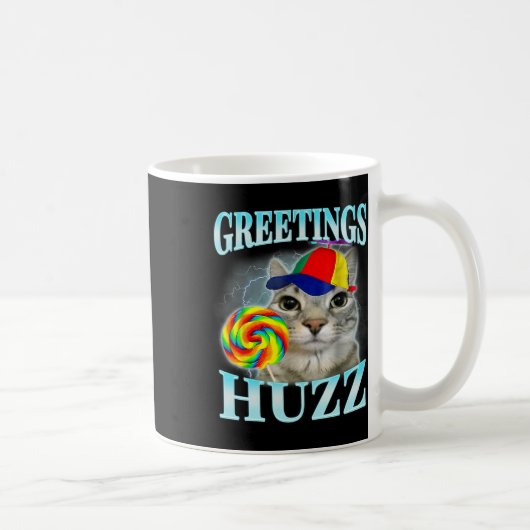 Grüße Huzz Lustiges Gen Z Gen Alpha Slang Meme  Kaffeetasse (Rechts)