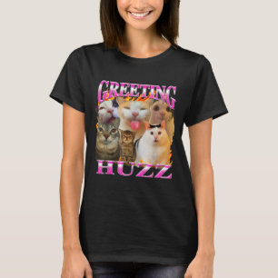 Grüße Huzz Lustiges Katzen-Meme-Bootleg-Grafik Män T-Shirt