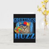 Grüße Huzz Lustiges Katzen-Meme-Design für Männer  Karte (Gelbe Blume)