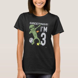 Grüße Ich bin 3 Space Alien Thema 3. Geburtstag Pa T-Shirt