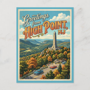 Grüße im Vintage-Stil aus High Point NJ Postkarte