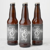 Grüße Jubiläum im Chalkboard-Look Bierflaschenetikett (Flaschen)