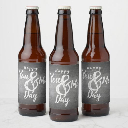 Grüße Jubiläum im Chalkboard-Look Bierflaschenetikett (Flaschen)