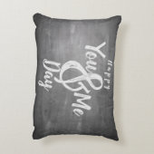 Grüße Jubiläum im Chalkboard-Look Dekokissen (Rückseite(Vertikal))