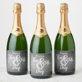 Grüße Jubiläum im Chalkboard-Look Schaumweinetikett (Flaschen)