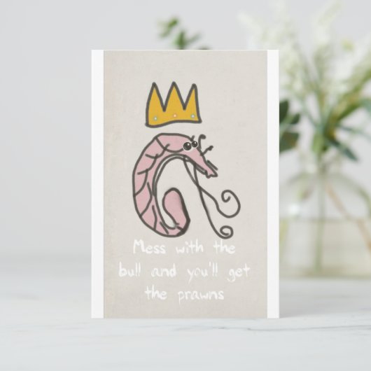 Grüße Karte - Chaos mit dem Stier. Hol dir die Gar (Stehend Vorderseite)
