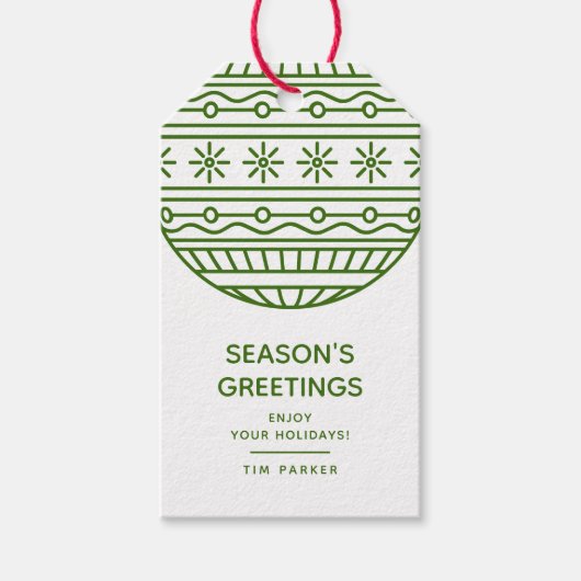 Grüße mit Weihnachten Bauble Geschenkanhänger (Vorderseite)