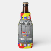 Grüße Neuport RI Nautic Flags personalisiert Flaschenkühler (Flaschenvorderseite)