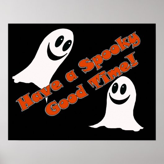 Grüße~! Niedlicher Halloween Cartoon Ghost Poster (Vorne)