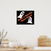 Grüße~! Niedlicher Halloween Cartoon Ghost Poster (Küche)
