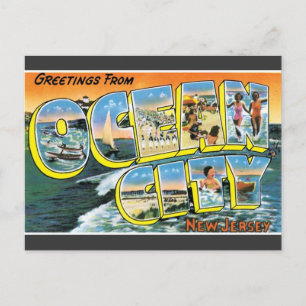 Grüße Ocean City, New Jersey Vintage Postkarte