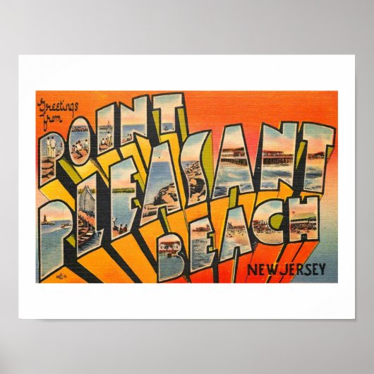 Grüße, Pt. Angenehmer Strand, New Jersey Vintag Poster (Vorne)