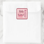 Grüße Rosa Aufkleber (Tasche)