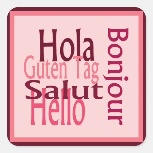 Grüße Rosa Aufkleber (Vorderseite)