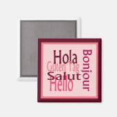 Grüße Rosa Kühlschrankmagnet (Vorderseite/Rückseite)