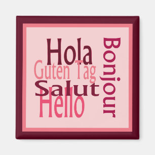 Grüße Rosa Kühlschrankmagnet
