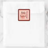 Grüße rötliche Aufkleber (Tasche)