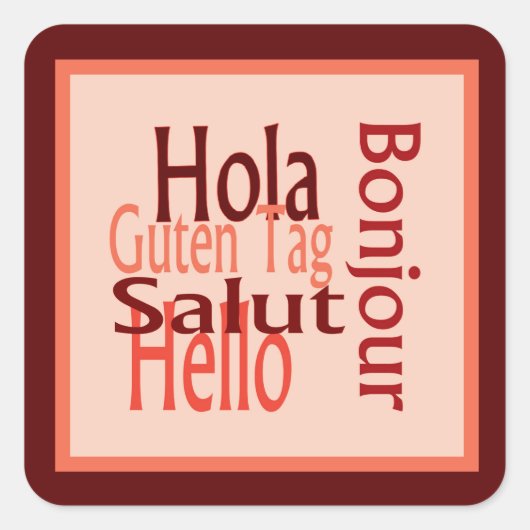 Grüße rötliche Aufkleber (Vorderseite)
