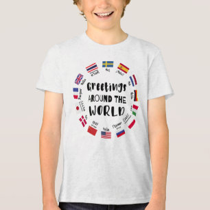 Grüße rund um die Welt, Hallo in allen Sprachen Tri-Blend Shirt