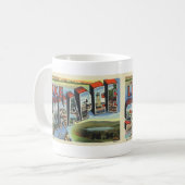 Grüße See Sunapee von der Vintagen Kaffeetasse (Vorderseite Links)