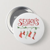 Grüße und Weihnachten-Strumpf der Saison Button (Vorne & Hinten)