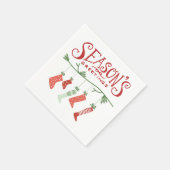 Grüße und Weihnachten-Strumpf der Saison Serviette (Ecke)