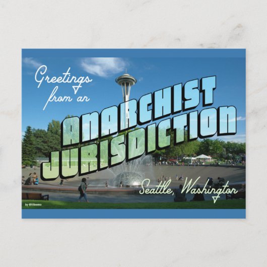 Grüße vom Anarchisten Seattle! Postkarte (Vorderseite)
